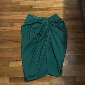 Satin sinched skirt